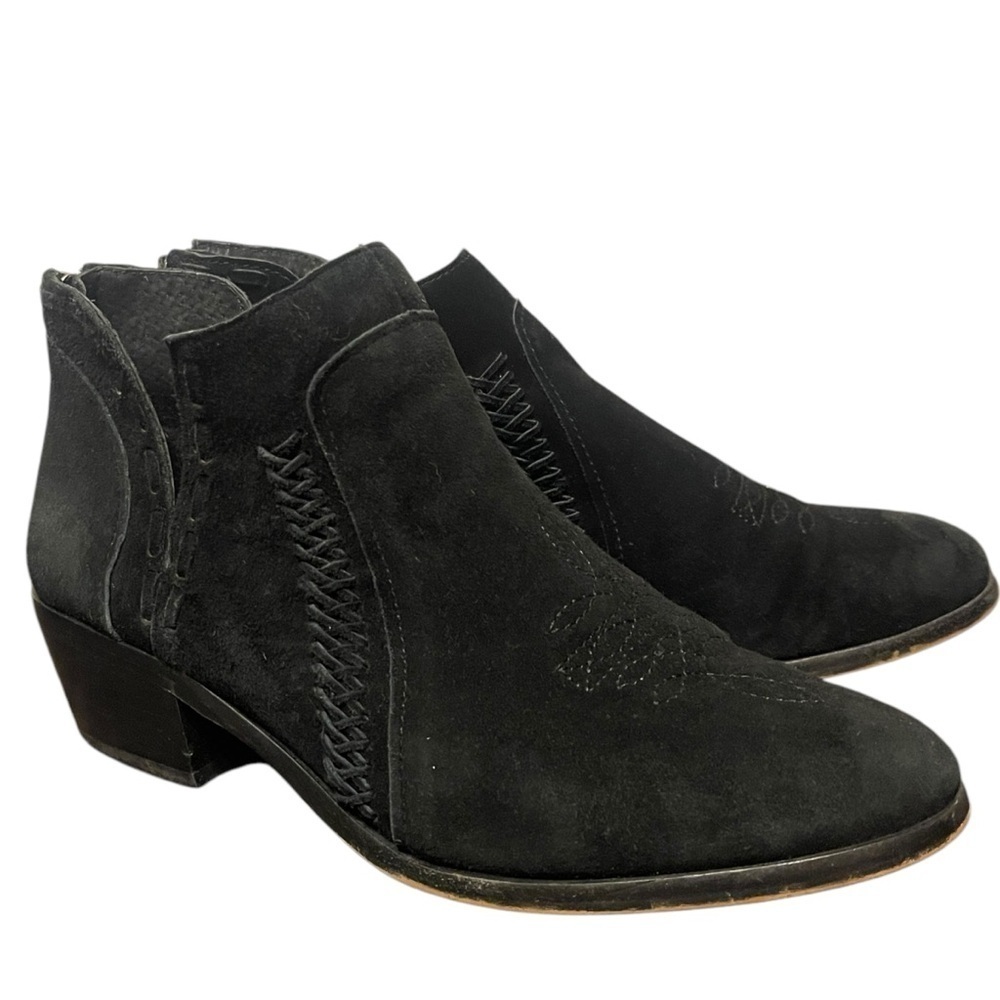 Vince Camuto Presita Black Leather Booties Women's 8